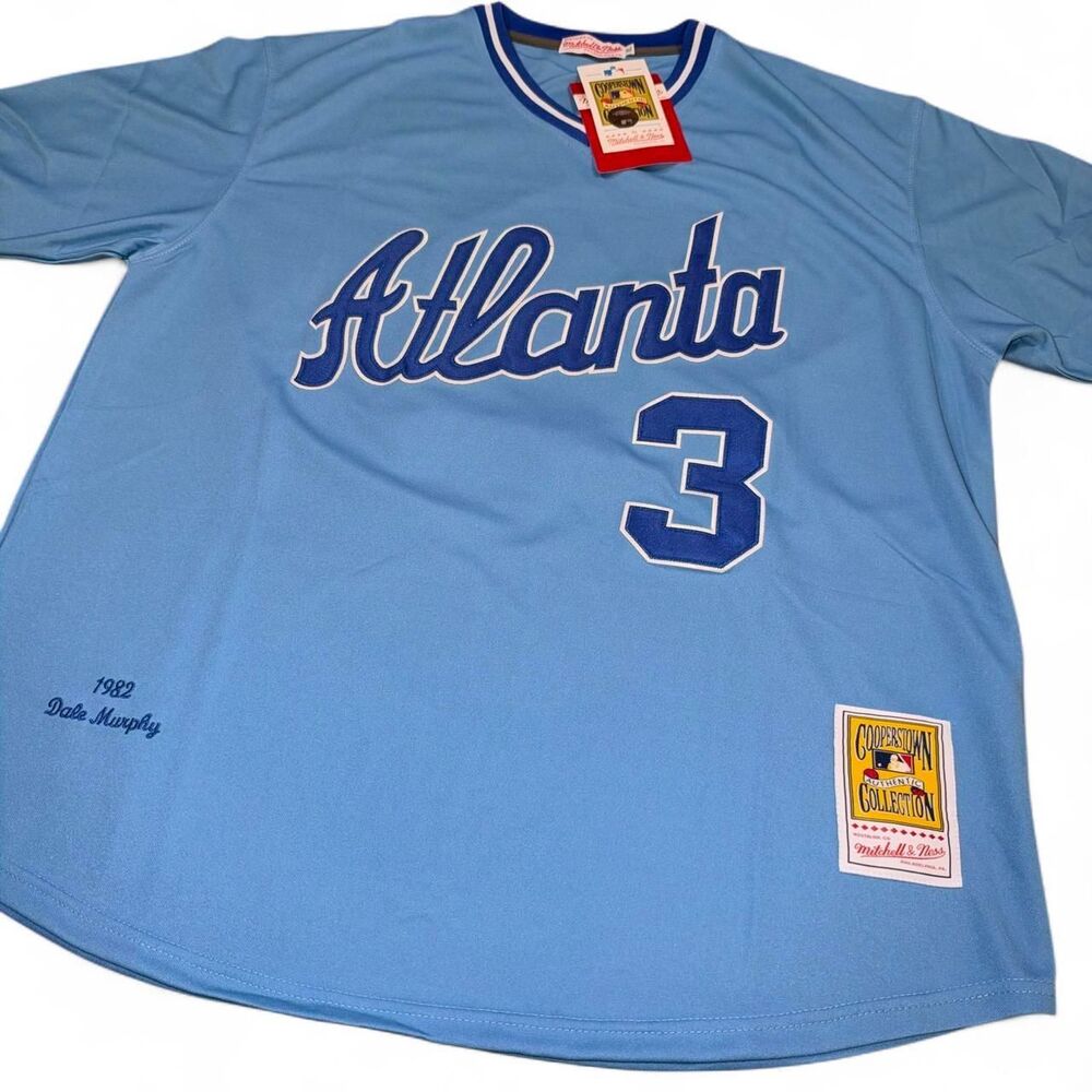 Mitchell & Ness Dale Murphy #3 Atlanta Braves 1982 Throwback Jersey Blue XL NWT!